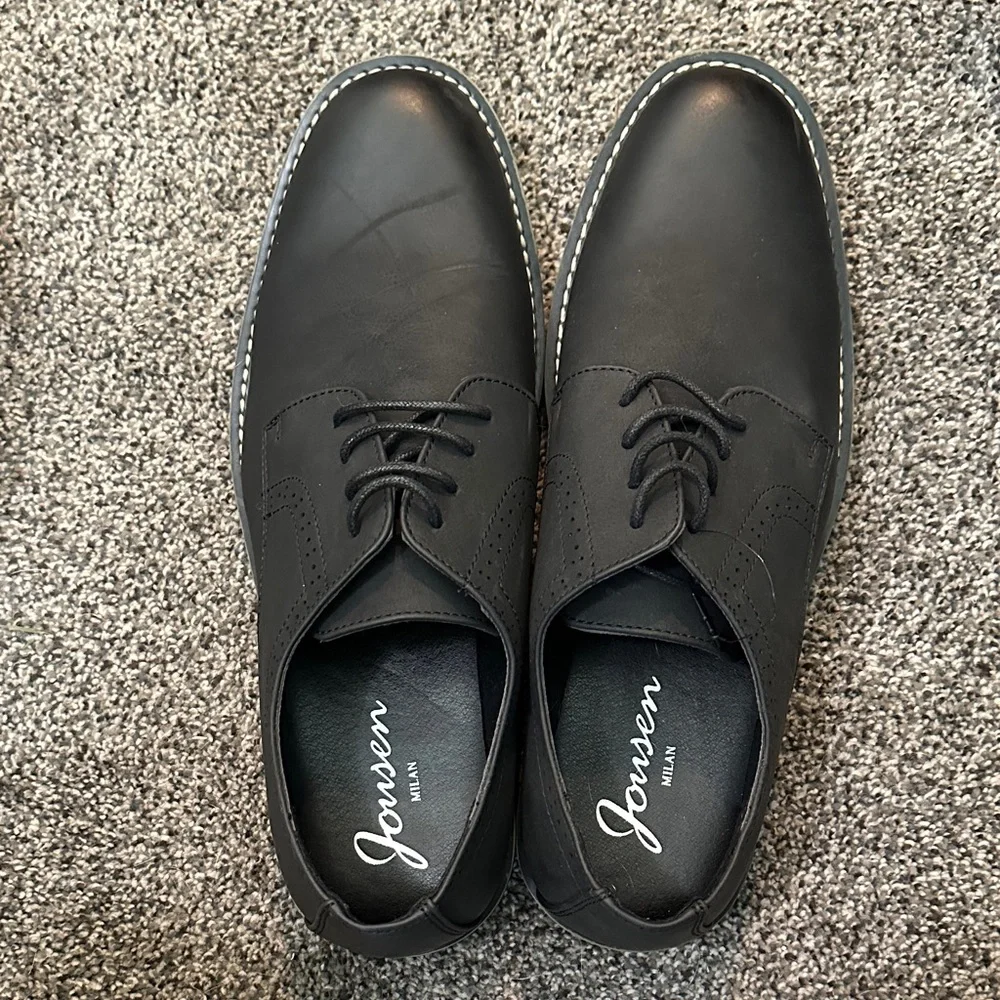 Joemen Men's Black Lace Up Dress Shoes Oxford Size 9.5 Classic Formal